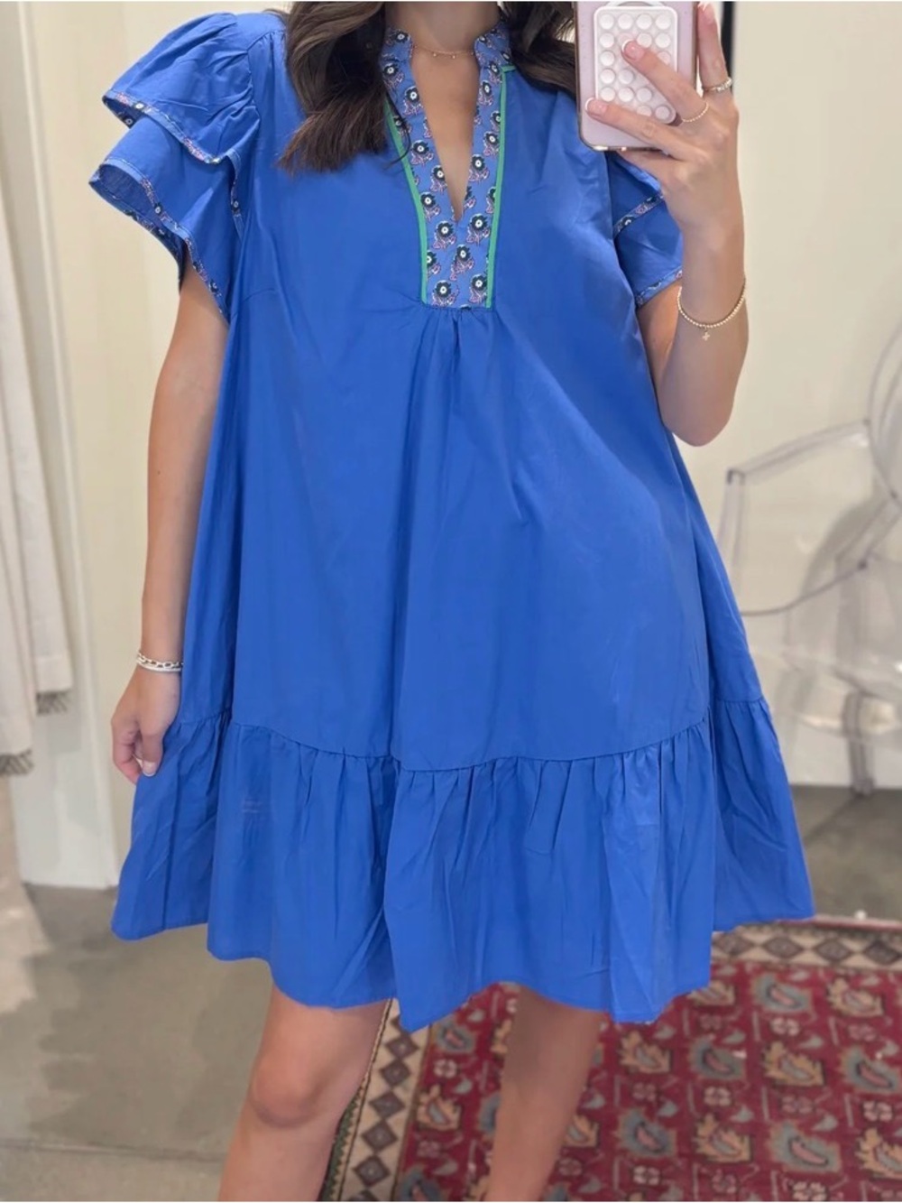 Umgee Blue SUMMER FUN MINI DRESS NWT
